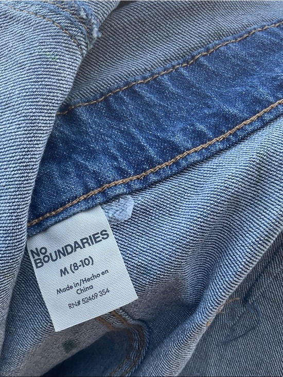 Take 50% OFF- No Boundaries Paint-Splattered Denim Overall Shorts - Blue, Size-M - Picture 10 of 10